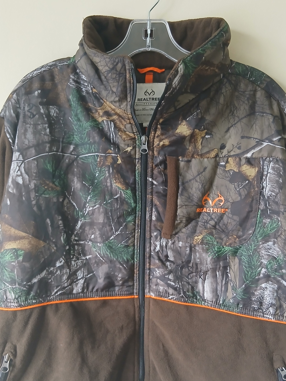 Realtree Men's Brown Camo Fleece Zip Jacket